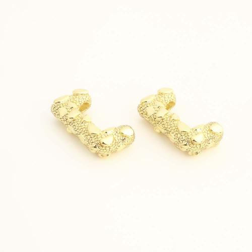 Brass Jewelry Beads, Letter J, DIY, golden, Sold By PC