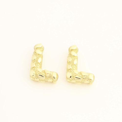 Brass Jewelry Beads, Letter L, DIY, golden, Sold By PC