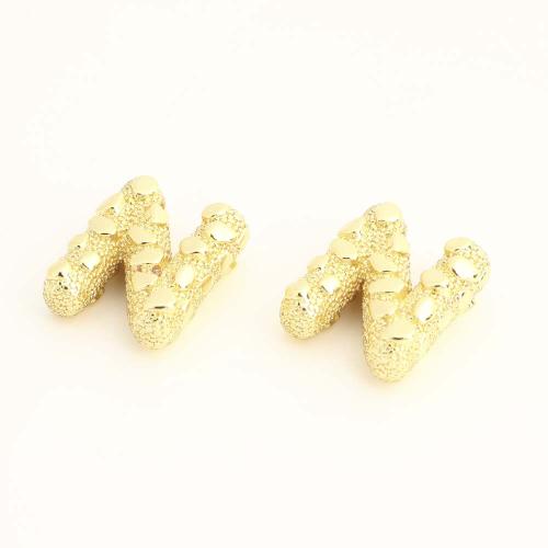 Brass Jewelry Beads, Letter N, DIY, golden, Sold By PC