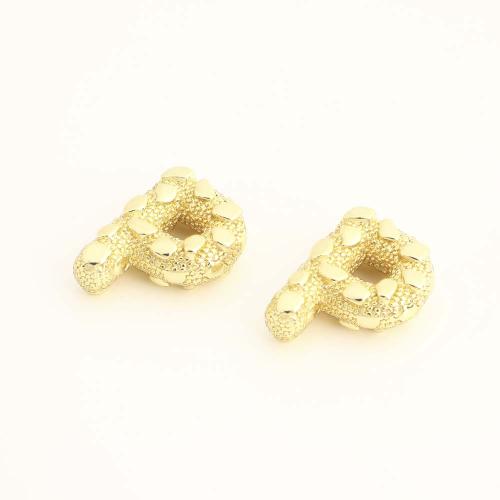 Brass Jewelry Beads, Letter P, DIY, golden, Sold By PC