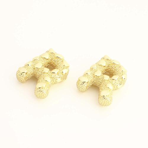 Brass Jewelry Beads, Letter R, DIY, golden, Sold By PC