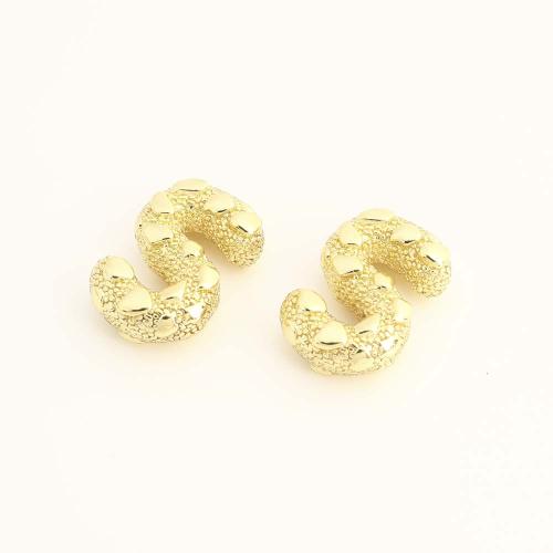 Brass Jewelry Beads, Letter S, DIY, golden, Sold By PC