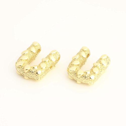 Brass Jewelry Beads, Letter U, DIY, golden, Sold By PC