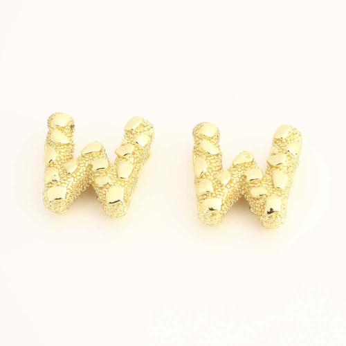 Brass Jewelry Beads, Letter W, fashion jewelry & for woman & enamel, more colors for choice, Sold By PC