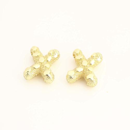 Brass Jewelry Beads, Letter X, DIY, golden, Sold By PC