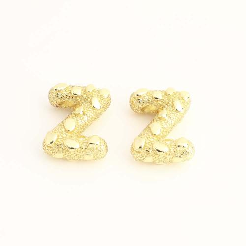 Brass Jewelry Beads, Letter Z, DIY, golden, Sold By PC