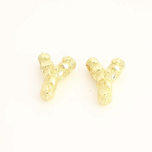 Brass Jewelry Beads, Letter Y, DIY, more colors for choice, Sold By PC