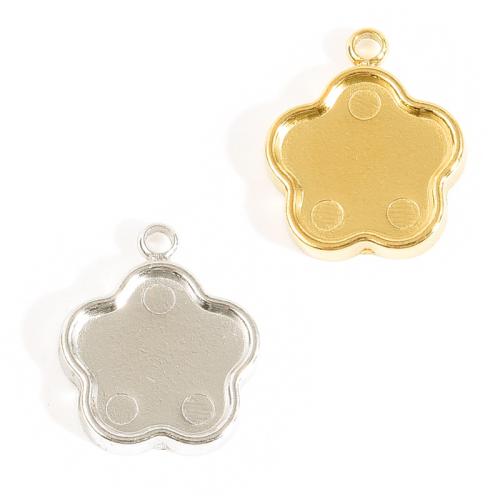 Stainless Steel Pendant Setting, 304 Stainless Steel, Flower, plated, DIY, more colors for choice, 10PCs/Bag, Sold By Bag