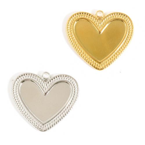 Stainless Steel Pendant Setting, 304 Stainless Steel, Heart, plated, DIY, more colors for choice, 10PCs/Bag, Sold By Bag