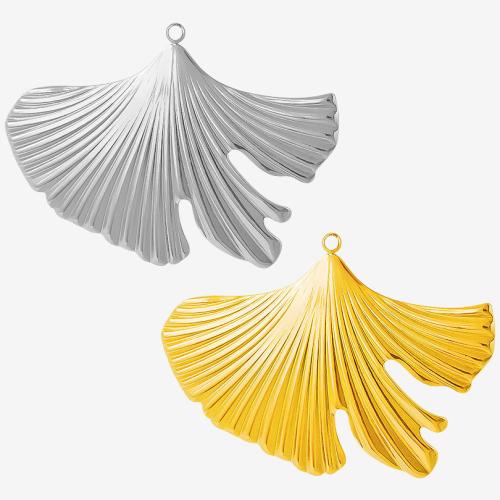 Stainless Steel Pendants, 304 Stainless Steel, Ginkgo Leaf, plated, DIY, more colors for choice, 10PCs/Bag, Sold By Bag