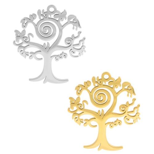 Stainless Steel Pendants, 304 Stainless Steel, Tree, plated, DIY & hollow, more colors for choice, 10PCs/Bag, Sold By Bag