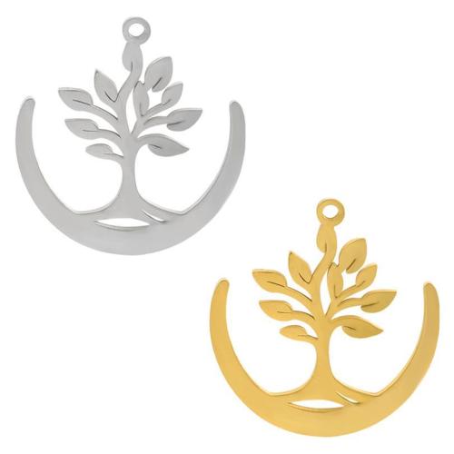 Stainless Steel Pendants, 304 Stainless Steel, Tree, plated, DIY & hollow, more colors for choice, 10PCs/Bag, Sold By Bag