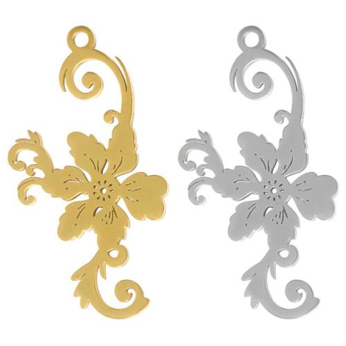 Stainless Steel Flower Pendant, 304 Stainless Steel, plated, DIY & hollow, more colors for choice, 10PCs/Bag, Sold By Bag