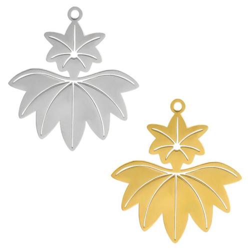 Stainless Steel Pendants, 304 Stainless Steel, Maple Leaf, plated, DIY, more colors for choice, 10PCs/Bag, Sold By Bag