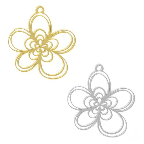 Stainless Steel Flower Pendant, 304 Stainless Steel, plated, DIY & hollow, more colors for choice, 10PCs/Bag, Sold By Bag