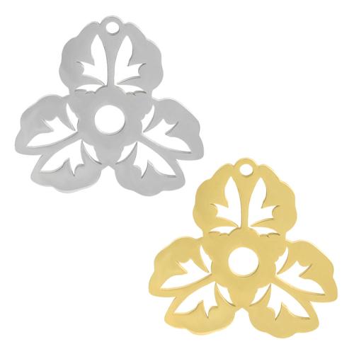 Stainless Steel Flower Pendant, 304 Stainless Steel, plated, DIY & hollow, more colors for choice, 10PCs/Bag, Sold By Bag