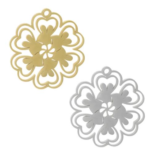 Stainless Steel Pendants, 304 Stainless Steel, Flower, plated, DIY & hollow, more colors for choice, 10PCs/Bag, Sold By Bag