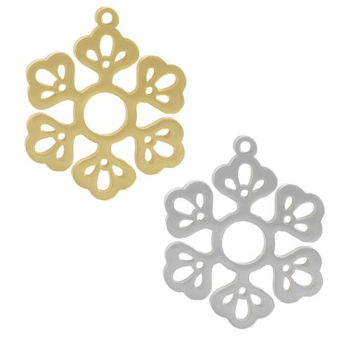 Stainless Steel Pendants, 304 Stainless Steel, Snowflake, plated, DIY & hollow, more colors for choice, 10PCs/Bag, Sold By Bag