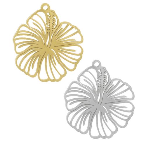 Stainless Steel Pendants, 304 Stainless Steel, Flower, plated, DIY & hollow, more colors for choice, 10PCs/Bag, Sold By Bag