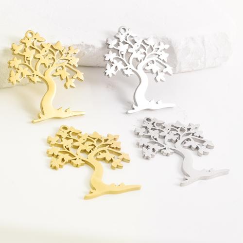 Stainless Steel Pendants, 304 Stainless Steel, Tree, plated, DIY & hollow, more colors for choice, 10PCs/Bag, Sold By Bag