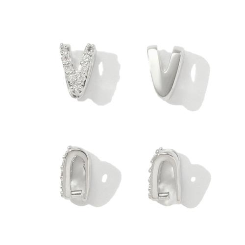 Brass Pinch Bail, plated, DIY & micro pave cubic zirconia, more colors for choice, nickel, lead & cadmium free, 10PCs/Bag, Sold By Bag