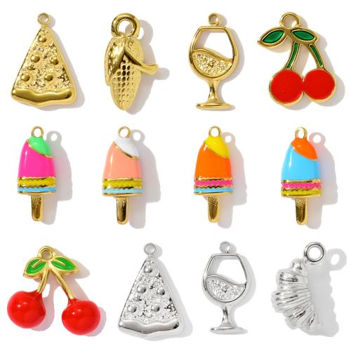 Stainless Steel Pendants, 304 Stainless Steel, plated, DIY & enamel, more colors for choice, 3PCs/Bag, Sold By Bag