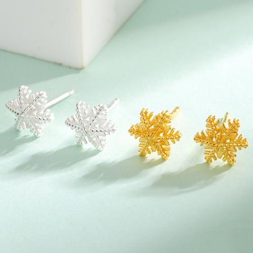 Plata de ley 925 Arito, Copo de Nieve, Joyería & para mujer, más colores para la opción, 6.80x7.70mm, Vendido por Par