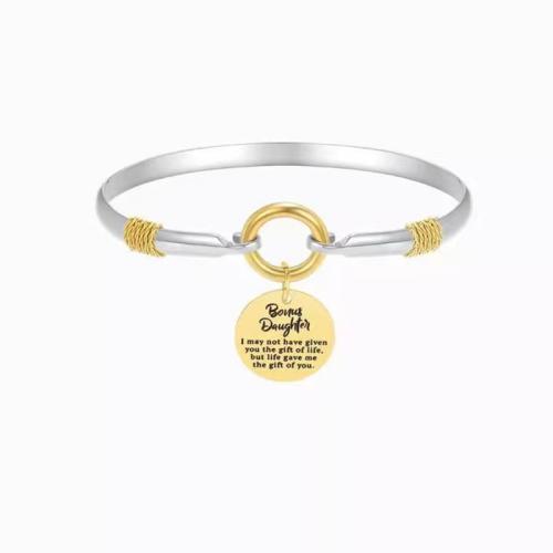 Brass Bangle, plated, with letter pattern & for woman, Inner Diameter:Approx 60mm, Sold By PC