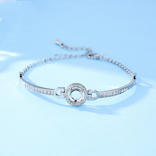 Messing-Armband-Ergebnisse, Messing, mit PU Leder, silberfarben plattiert, DIY & verschiedene Stile für Wahl & für Frau, Länge:ca. 6-8 ZollInch, verkauft von PC