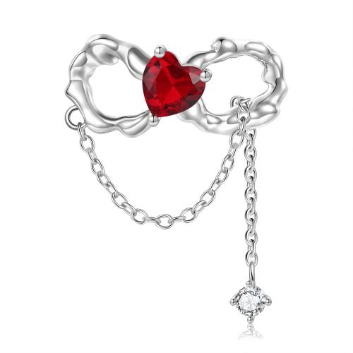 925 Sterling Silver Pendant, Infinity, DIY & with rhinestone, more colors for choice, 21.90x28.90mm, Sold By PC