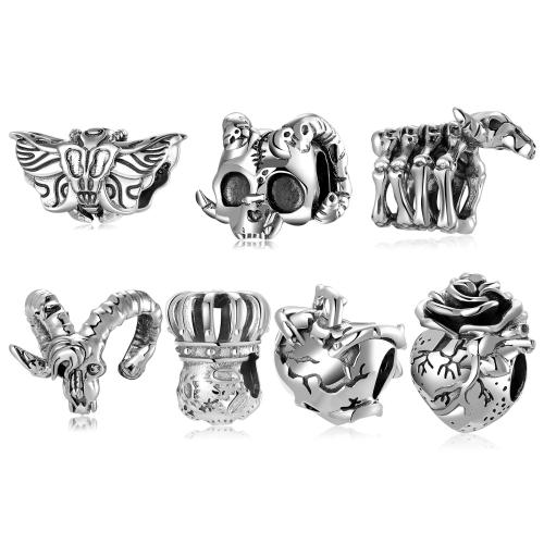 925 Sterling Silber Perlen, 925er Sterling Silber, Gotik & DIY & verschiedene Stile für Wahl, beads length 10-15mm, verkauft von PC