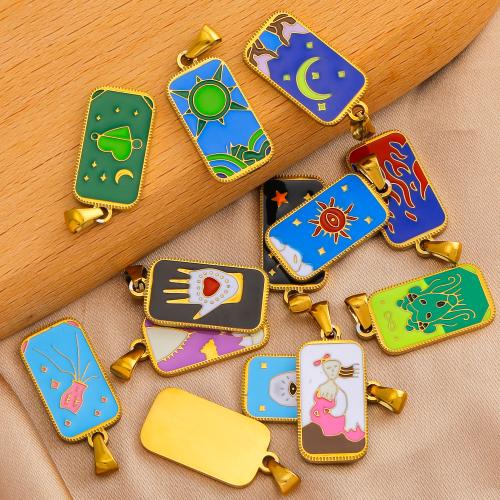 Stainless Steel Pendants, 304 Stainless Steel, gold color plated, DIY & enamel, more colors for choice, Sold By PC