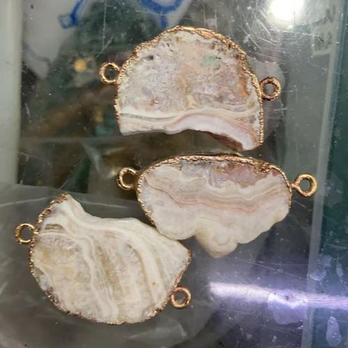 Connecteur agate, avec laiton, DIY, 30mm, Vendu par PC