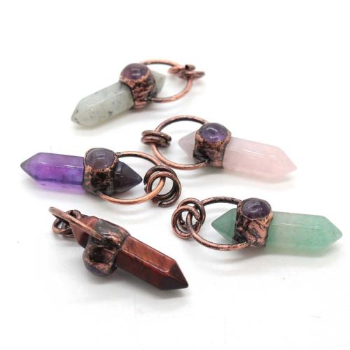 Gemstone Pendants Jewelry, with Tibetan Style, plated, DIY & different materials for choice & hollow, 39x20mm, Sold By PC