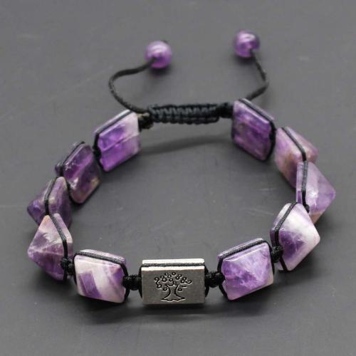 Gemstone Bracelets, with Knot Cord & Tibetan Style, handmade, fashion jewelry & different materials for choice & Unisex, Length:Approx 17 cm, Sold By PC