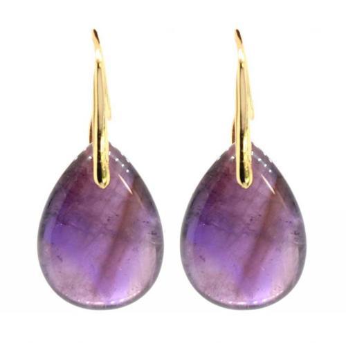 Natural Gemstone Earrings, with Tibetan Style, Teardrop, fashion jewelry & different materials for choice & for woman, 25x18mm, Sold By Pair