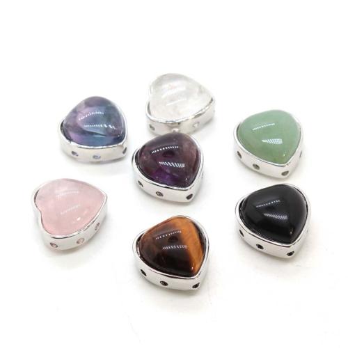 Edelstein Schmuckperlen, mit Zinklegierung, Herz, plattiert, DIY & verschiedenen Materialien für die Wahl, 18x18mm, verkauft von PC