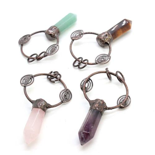 Colgantes de Gemas, Piedras preciosas, con aleación de zinc, chapado, Bricolaje & diferentes materiales para la opción & hueco, 58x31mm, Vendido por UD