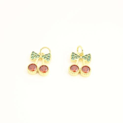Цирконий Micro Pave латунь подвеска, Латунь, DIY & инкрустированное микро кубического циркония, Золотой, продается PC
