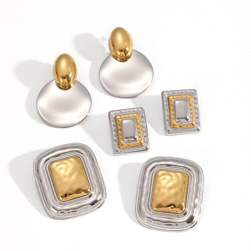 Pendientes de Acero Inoxidable, acero inoxidable 304, chapado en color dorado, Joyería, más colores para la opción, Vendido por Par