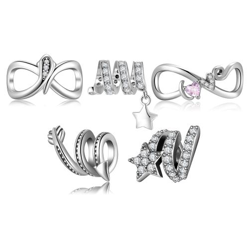 925 Sterling Silber Perlen, 925er Sterling Silber, DIY & verschiedene Stile für Wahl & Micro pave Zirkonia, beads length 10-20mm, verkauft von PC
