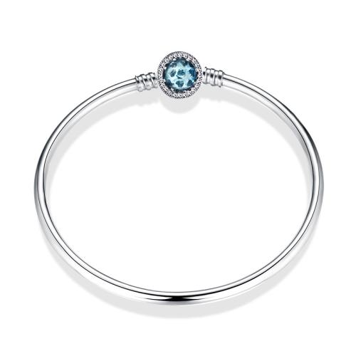 925 Sterling Silver Bangle Bracelet, different size for choice & different styles for choice & with rhinestone, Sold By PC