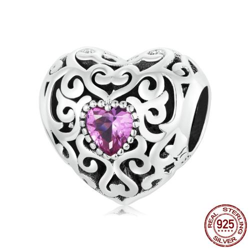 925 Sterling Silver Beads, with Shell Pearl, vintage & DIY & different styles for choice & micro pave cubic zirconia, beads length 10-30mm, Sold By PC