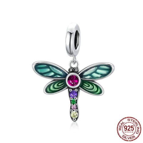 Cubic Zirconia Micro Pave 925 Sterling Silver Pendant, DIY & different styles for choice & micro pave cubic zirconia & enamel, pendant length 10-30mm, Sold By PC