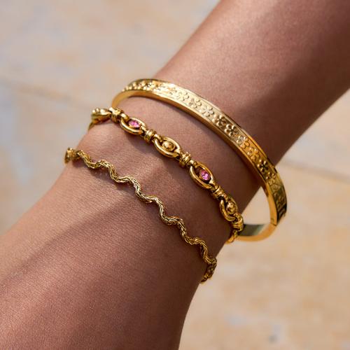 Stainless Steel Jewelry Bracelet, 304 Stainless Steel, plated, fashion jewelry & different styles for choice & for woman, golden, Sold By PC