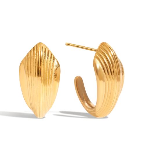Pendientes de Acero Inoxidable, acero inoxidable 304, chapado, Joyería & diferentes estilos para la opción & para mujer, dorado, Vendido por Par