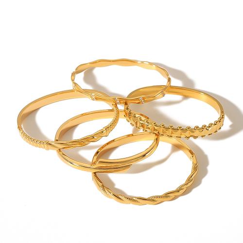 Bracelet en acier inoxydable, Acier inoxydable 304, Plaqué or 18K, styles différents pour le choix & pour femme & avec strass, Vendu par PC