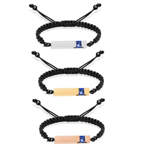 304 Stainless Steel Cinerary Casket Bracelet, with Knot Cord, handmade, fashion jewelry & Unisex & with rhinestone, more colors for choice, Sold By PC