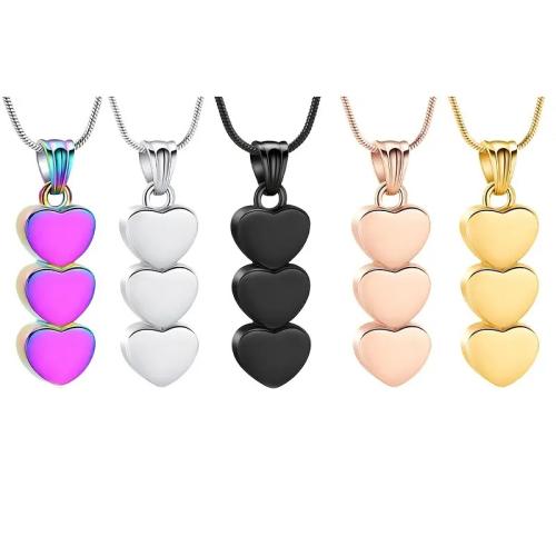 acero inoxidable 304 Ataúd cinerario colgante, Corazón, chapado, Joyería & unisexo, más colores para la opción, Vendido por UD