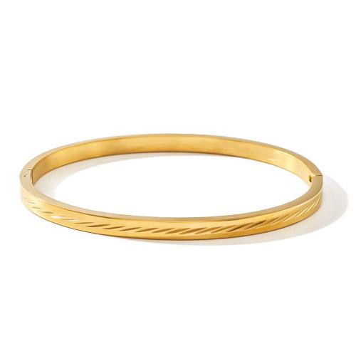 Bracelet en acier inoxydable, Acier inoxydable 304, Plaqué or 18K, bijoux de mode & styles différents pour le choix & pour femme, Vendu par PC